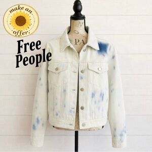 Free People. Rumors Women's Tie Dye Denim Jean Jacket. Size L. Like new!